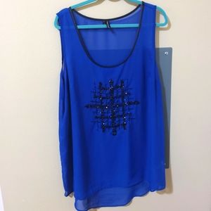Blue sheer tank
